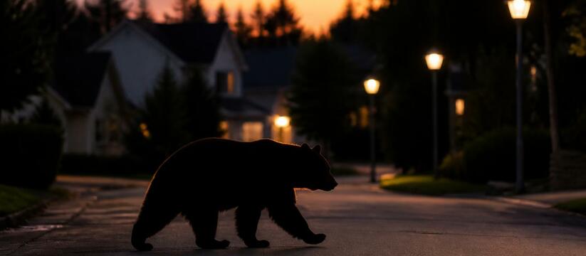 В поселке Яя медведь разгуливал по улицам и пар...