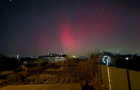 Небо над Кузбассом озарило северное сияние