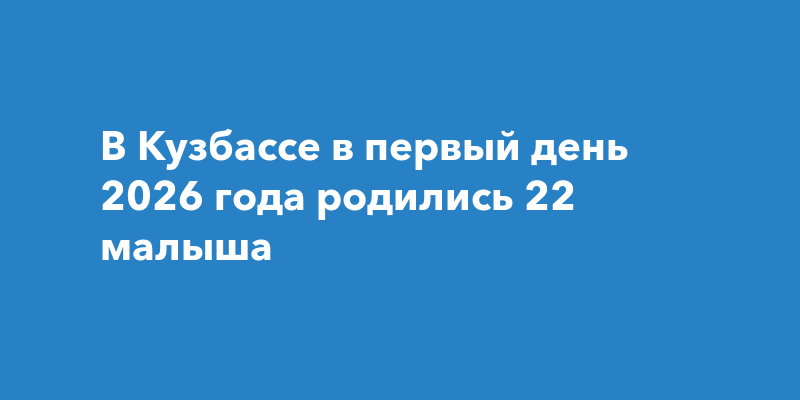 В Кузбассе в первый день 2026 года родились 22 малыша